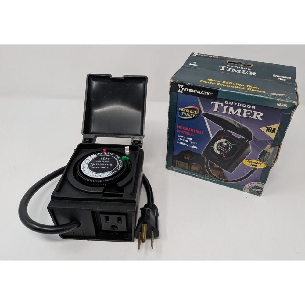 Intermatic HB35R Heavy Duty 24Hr Outdoor Plug-In Timer 10A w/Box